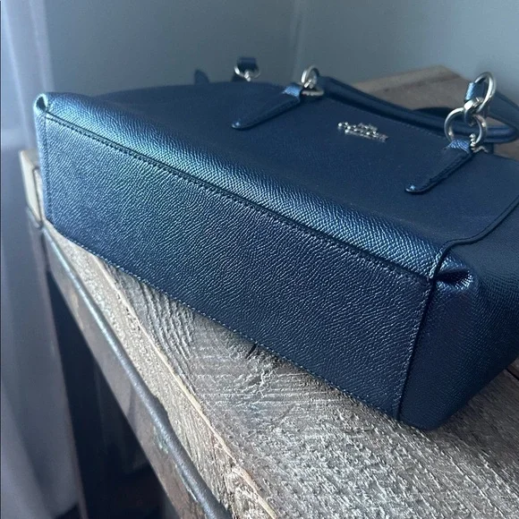 Coach Mini Christie Carryall satchel bag in metallic blue LIKE NEW - Picture 11 of 11